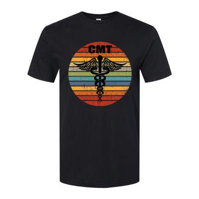 CMT Certified Massage Therapist Medical Caduceus Retro Gift Softstyle CVC T-Shirt