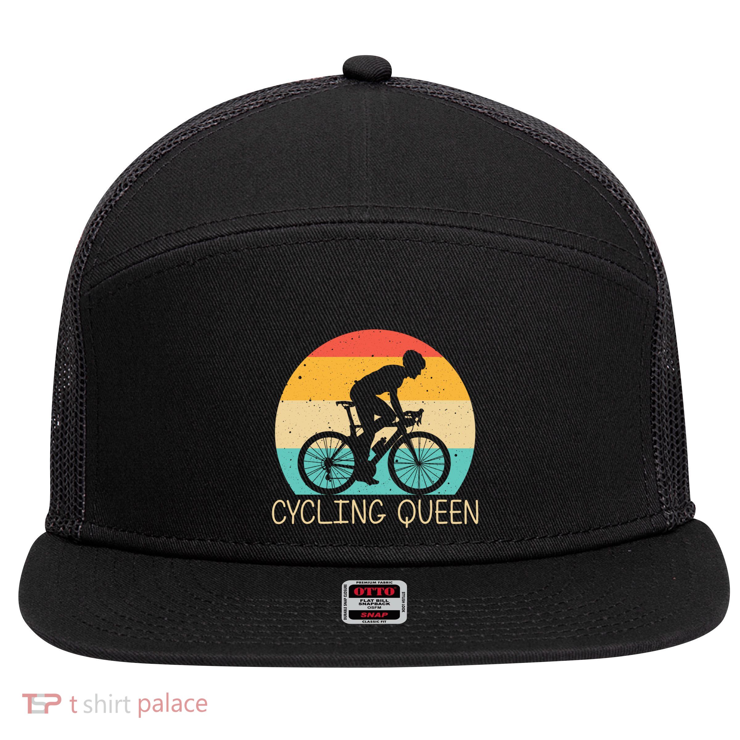 Cool Cycling Mom Cyclist Bicycle Mountain Biking Funny Gift 7 Panel Mesh Trucker Snapback Hat
