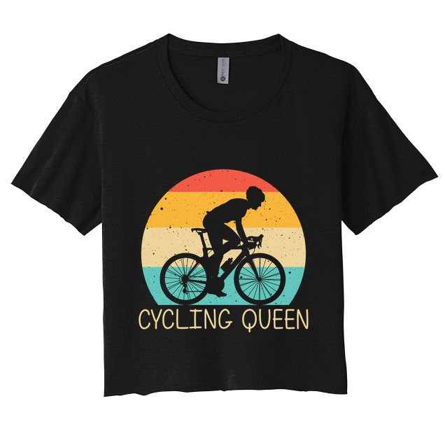 Cool Cycling Mom Cyclist Bicycle Mountain Biking Funny Gift Crop Top