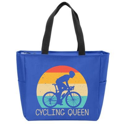 Cool Cycling Mom Cyclist Bicycle Mountain Biking Funny Gift Zip Tote Bag