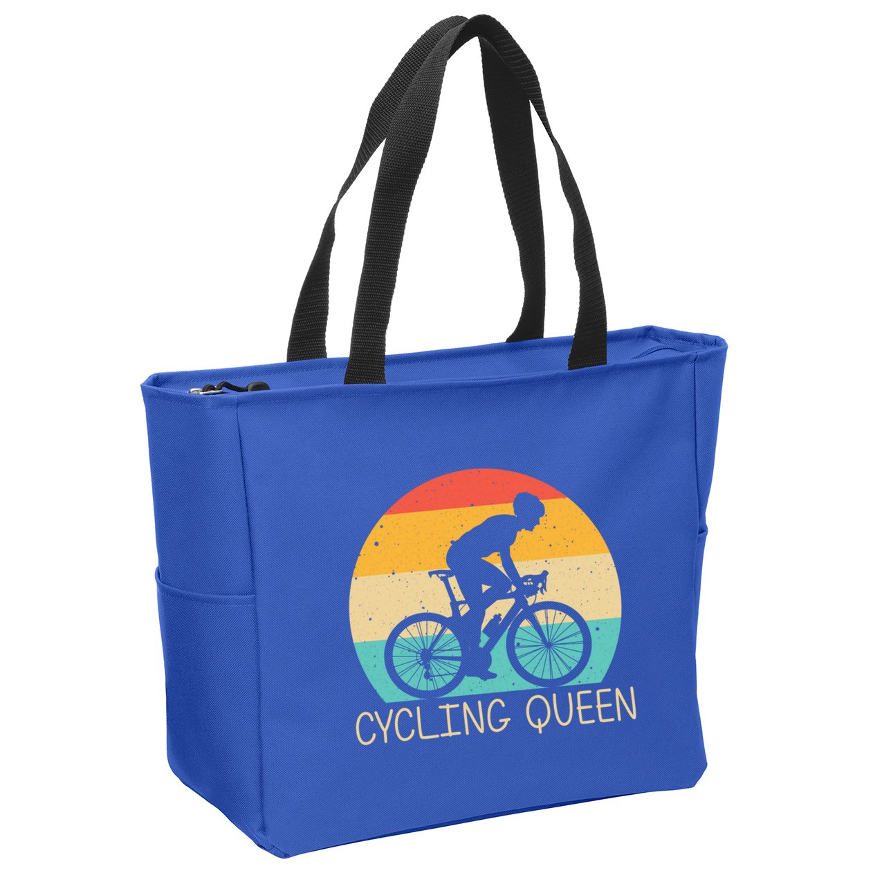 Cool Cycling Mom Cyclist Bicycle Mountain Biking Funny Gift Zip Tote Bag