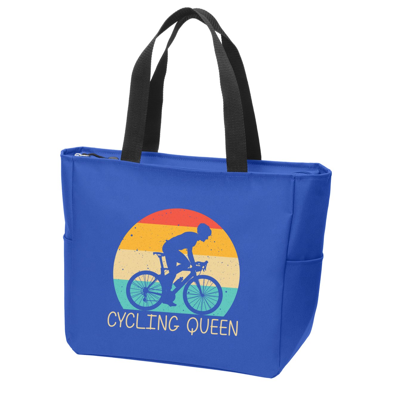 Cool Cycling Mom Cyclist Bicycle Mountain Biking Funny Gift Zip Tote Bag