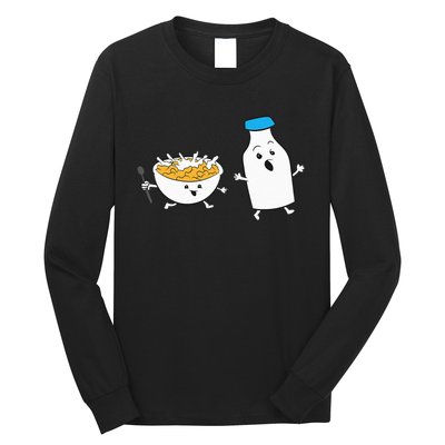 Cereal Chasing Milk Cornflakes Breakfast Cereal Long Sleeve Shirt