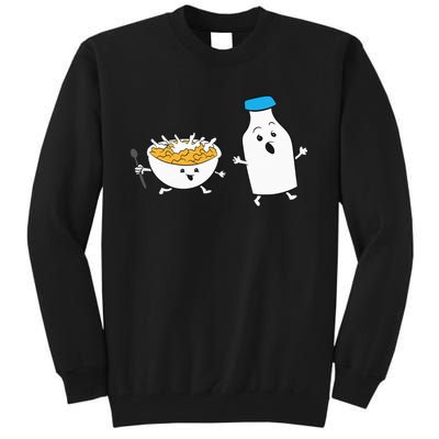 Cereal Chasing Milk Cornflakes Breakfast Cereal Tall Sweatshirt