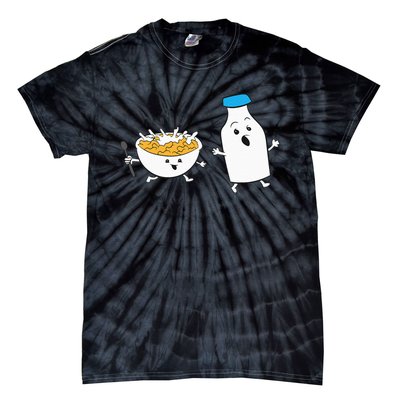 Cereal Chasing Milk Cornflakes Breakfast Cereal Tie-Dye T-Shirt