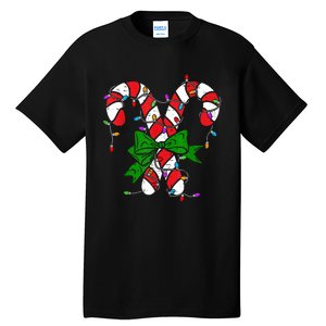 Candy Cane Merry And Bright Christmas Lights Tall T-Shirt