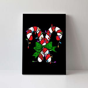 Candy Cane Merry And Bright Christmas Lights Canvas