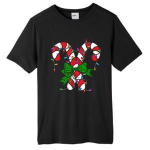 Candy Cane Merry And Bright Christmas Lights Tall Fusion ChromaSoft Performance T-Shirt