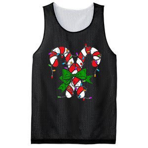 Candy Cane Merry And Bright Christmas Lights Mesh Reversible Basketball Jersey Tank