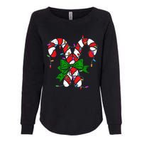 Candy Cane Merry And Bright Christmas Lights Womens California Wash Sweatshirt