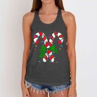 Candy Cane Merry And Bright Christmas Lights Women's Knotted Racerback Tank