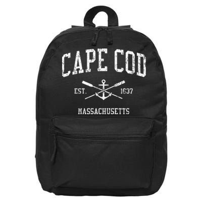 Cape Cod Ma Vintage Crossed Oars & Boat Anchor Sports 16 in Basic Backpack