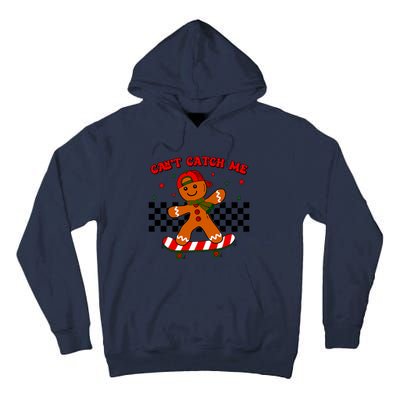 CanT Catch Me Merry Christmas Boy Skateboarding Gingerbread Tall Hoodie