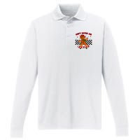 CanT Catch Me Merry Christmas Boy Skateboarding Gingerbread Performance Long Sleeve Polo