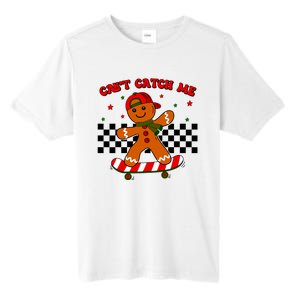 CanT Catch Me Merry Christmas Boy Skateboarding Gingerbread Tall Fusion ChromaSoft Performance T-Shirt