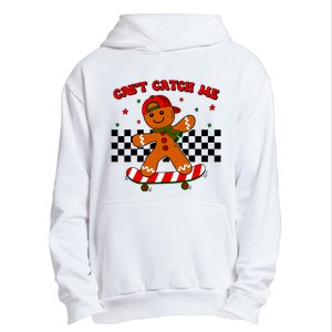 CanT Catch Me Merry Christmas Boy Skateboarding Gingerbread Urban Pullover Hoodie