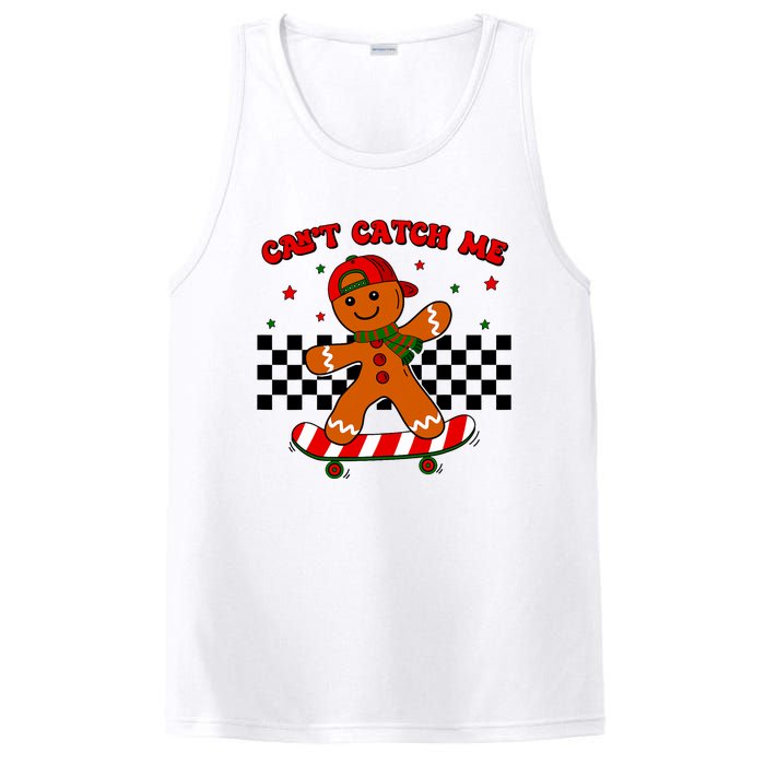 CanT Catch Me Merry Christmas Boy Skateboarding Gingerbread PosiCharge Competitor Tank