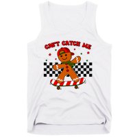 CanT Catch Me Merry Christmas Boy Skateboarding Gingerbread Tank Top