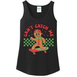 CanT Catch Me Retro Christmas Gingerbread Boy Xmas Ladies Essential Tank