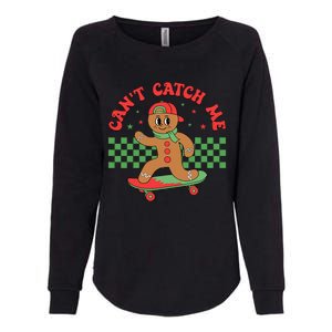 CanT Catch Me Retro Christmas Gingerbread Boy Xmas Womens California Wash Sweatshirt