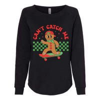 CanT Catch Me Retro Christmas Gingerbread Boy Xmas Womens California Wash Sweatshirt