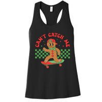 CanT Catch Me Retro Christmas Gingerbread Boy Xmas Women's Racerback Tank