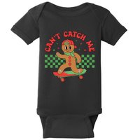 CanT Catch Me Retro Christmas Gingerbread Boy Xmas Baby Bodysuit