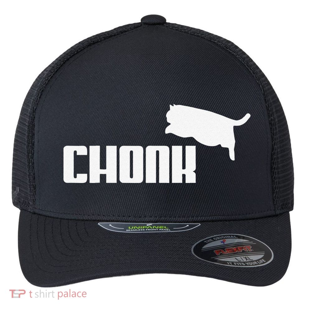 Chonk Cat Meme Funny Flexfit Unipanel Trucker Cap