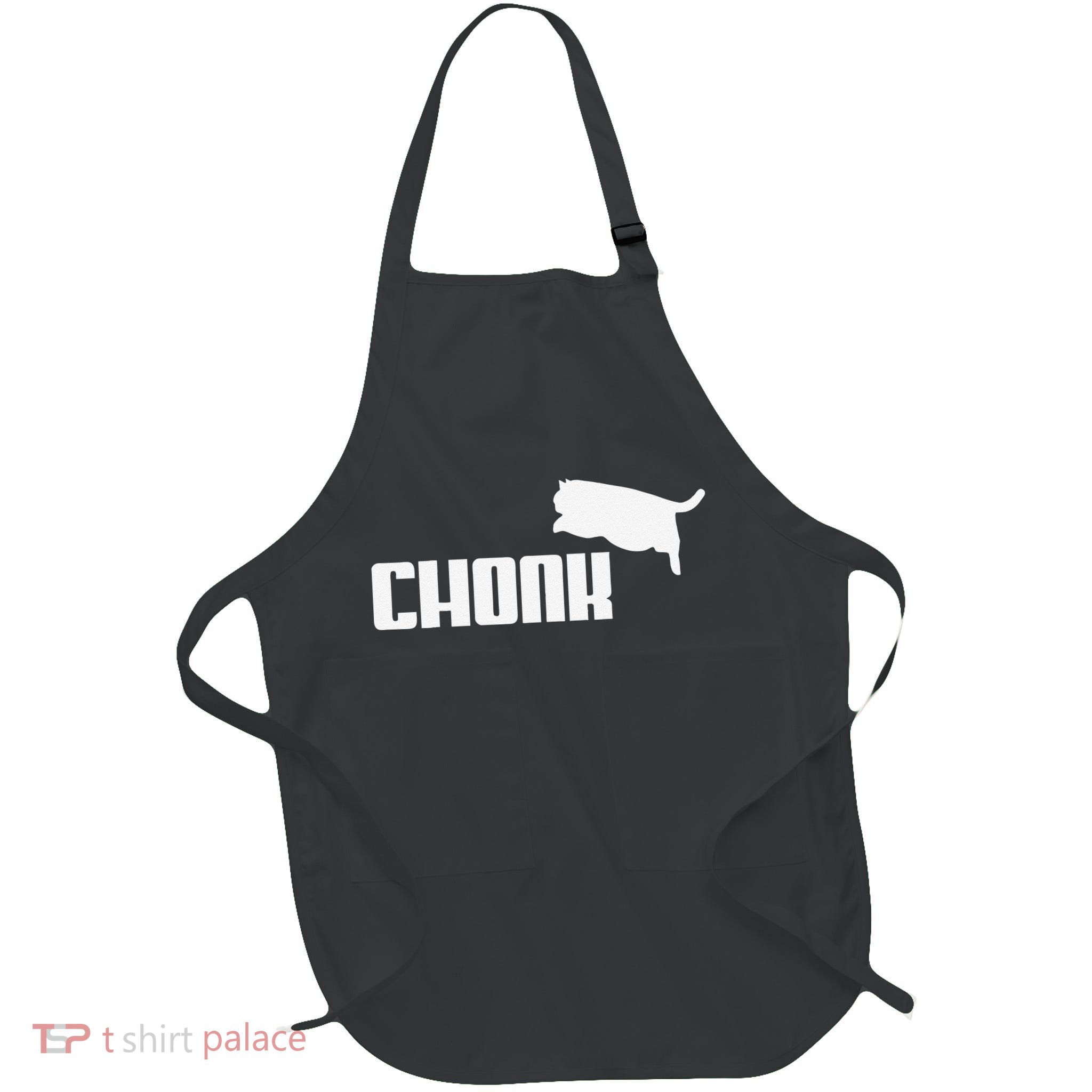 Chonk Cat Meme Funny Full-Length Apron With Pockets