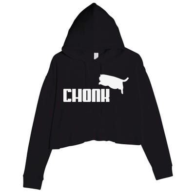 Chonk Cat Meme Funny Crop Fleece Hoodie