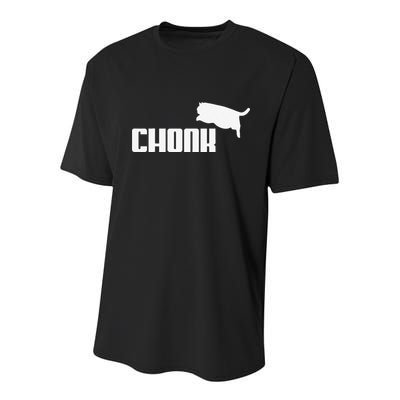 Chonk Cat Meme Funny Youth Performance Sprint T-Shirt