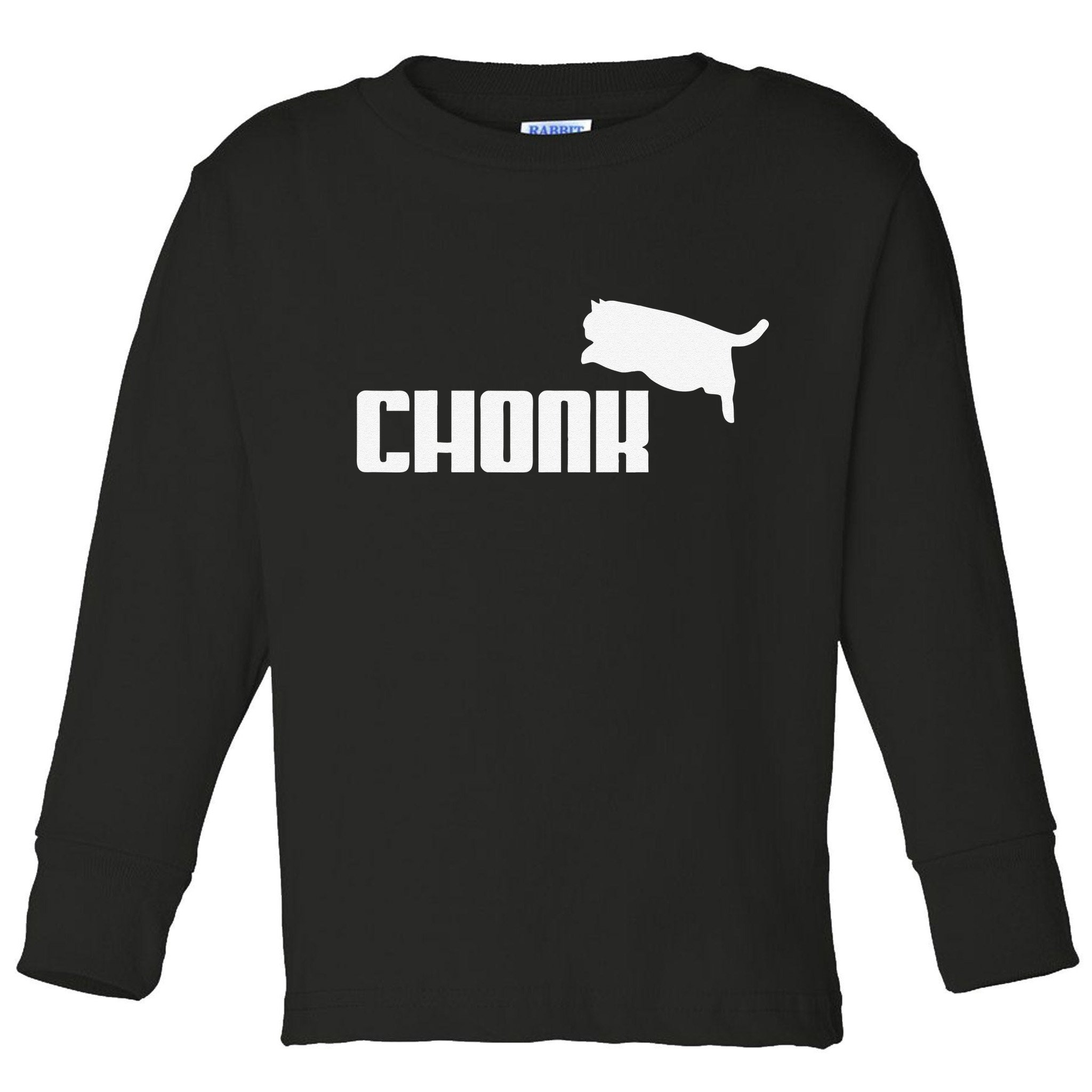 Chonk Cat Meme Funny Toddler Long Sleeve Shirt