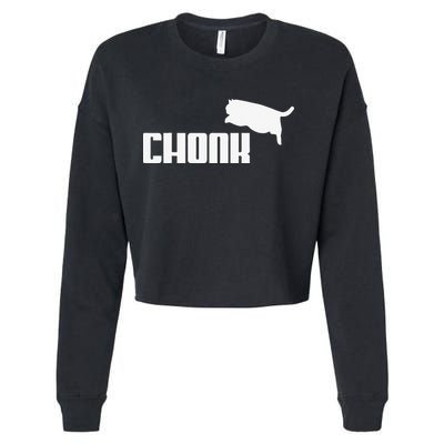 Chonk Cat Meme Funny Cropped Pullover Crew