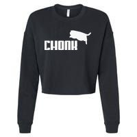 Chonk Cat Meme Funny Cropped Pullover Crew