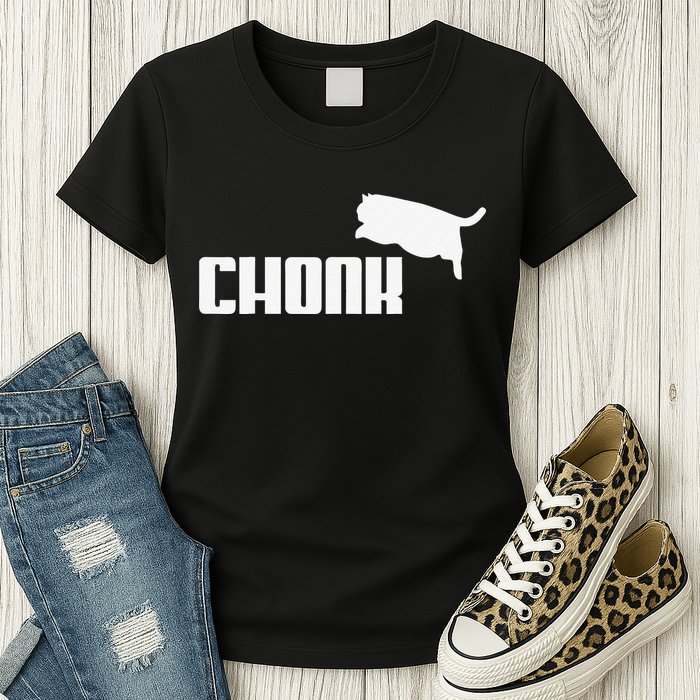 Chonk Cat Meme Funny Womens T-Shirt