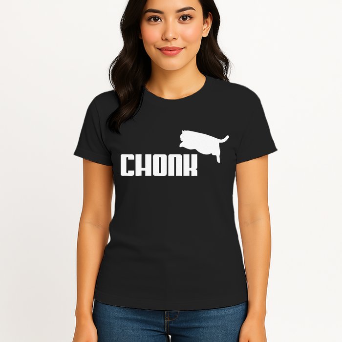 Chonk Cat Meme Funny Womens T-Shirt