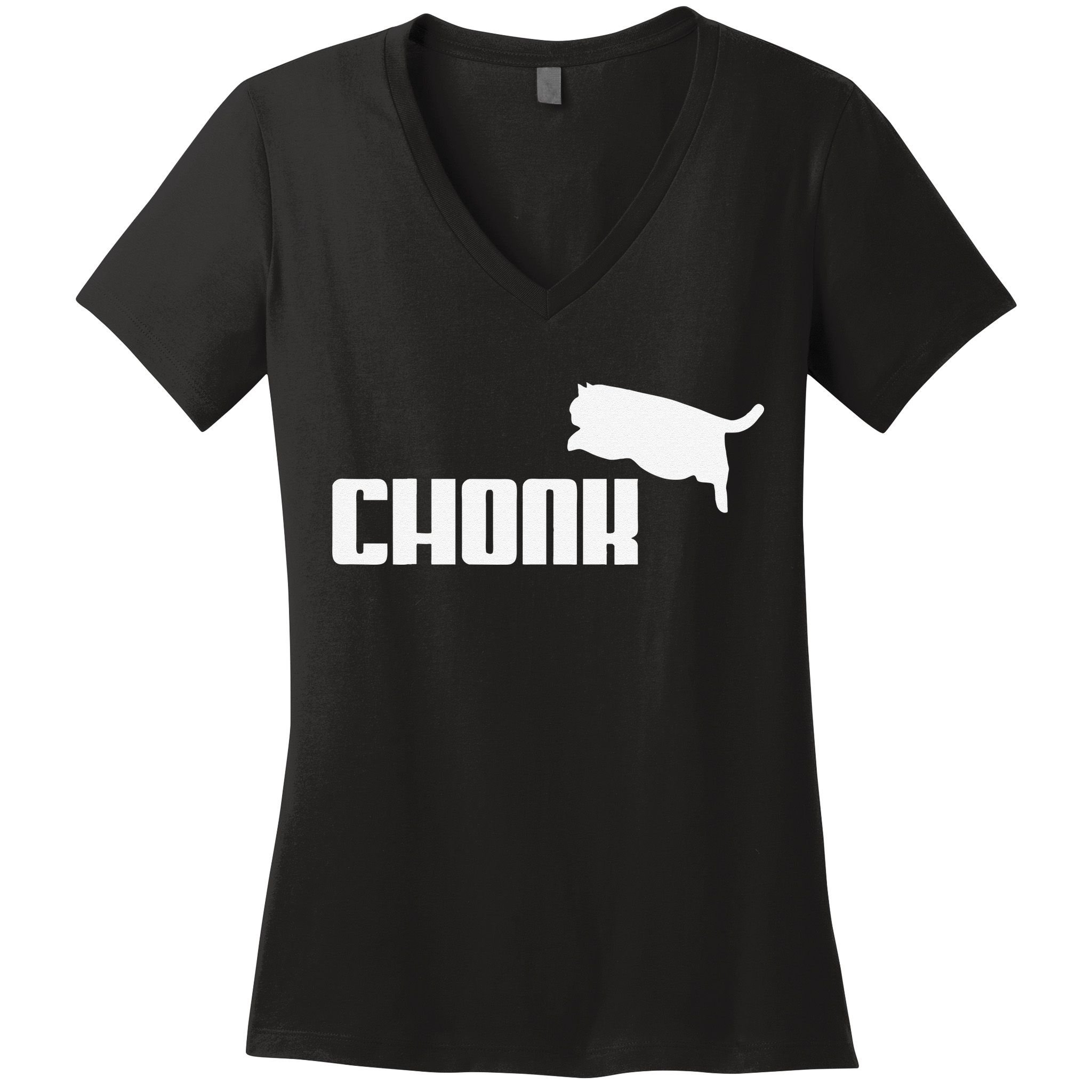 Chonk Cat Meme Funny Women's V-Neck T-Shirt
