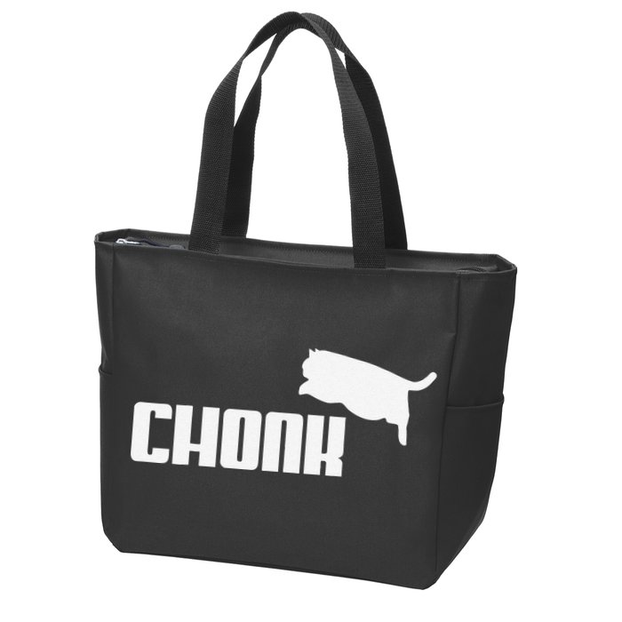 Chonk Cat Meme Funny Zip Tote Bag