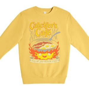 Calcifer's Cafe May All Your Bacon & Eggs Be Crispy Cooking Premium Crewneck Sweatshirt