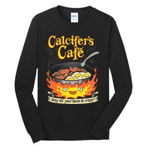 Calcifer's Cafe May All Your Bacon & Eggs Be Crispy Cooking Tall Long Sleeve T-Shirt