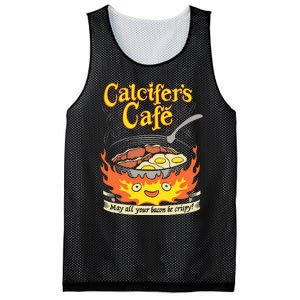 Calcifer's Cafe May All Your Bacon & Eggs Be Crispy Cooking Mesh Reversible Basketball Jersey Tank