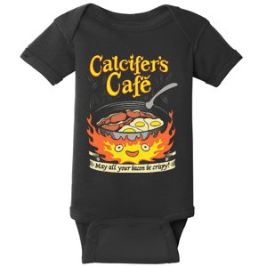 Calcifer's Cafe May All Your Bacon & Eggs Be Crispy Cooking Baby Bodysuit