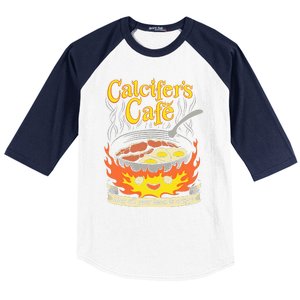 Calcifer's Cafe May All Your Bacon & Eggs Be Crispy Cooking Baseball Sleeve Shirt