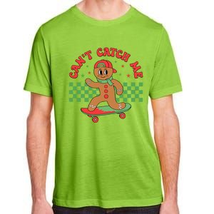 CanT Catch Me Retro Christmas Gingerbread Boy Xmas Adult ChromaSoft Performance T-Shirt