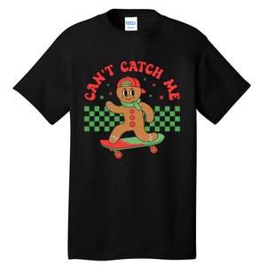 CanT Catch Me Retro Christmas Gingerbread Boy Xmas Tall T-Shirt