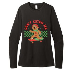 CanT Catch Me Retro Christmas Gingerbread Boy Xmas Womens CVC Long Sleeve Shirt