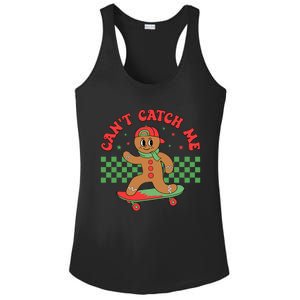 CanT Catch Me Retro Christmas Gingerbread Boy Xmas Ladies PosiCharge Competitor Racerback Tank