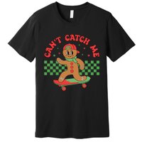 CanT Catch Me Retro Christmas Gingerbread Boy Xmas Premium T-Shirt