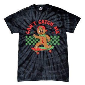 CanT Catch Me Retro Christmas Gingerbread Boy Xmas Tie-Dye T-Shirt