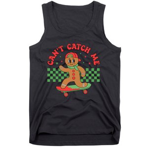 CanT Catch Me Retro Christmas Gingerbread Boy Xmas Tank Top